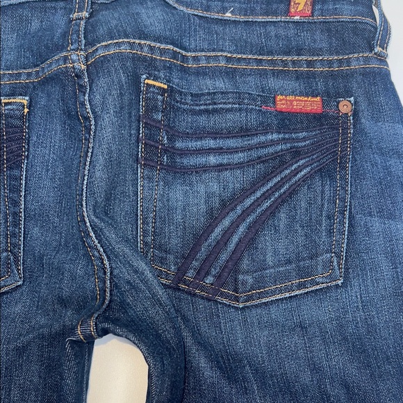 7 For All Mankind Dojo 28 Indigo Wide Leg Jeans - Picture 1 of 7